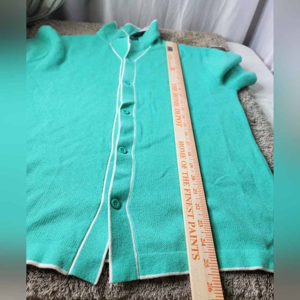 Original Use Turquoise Green Button Down Sweater Size S - Picture 9 of 10